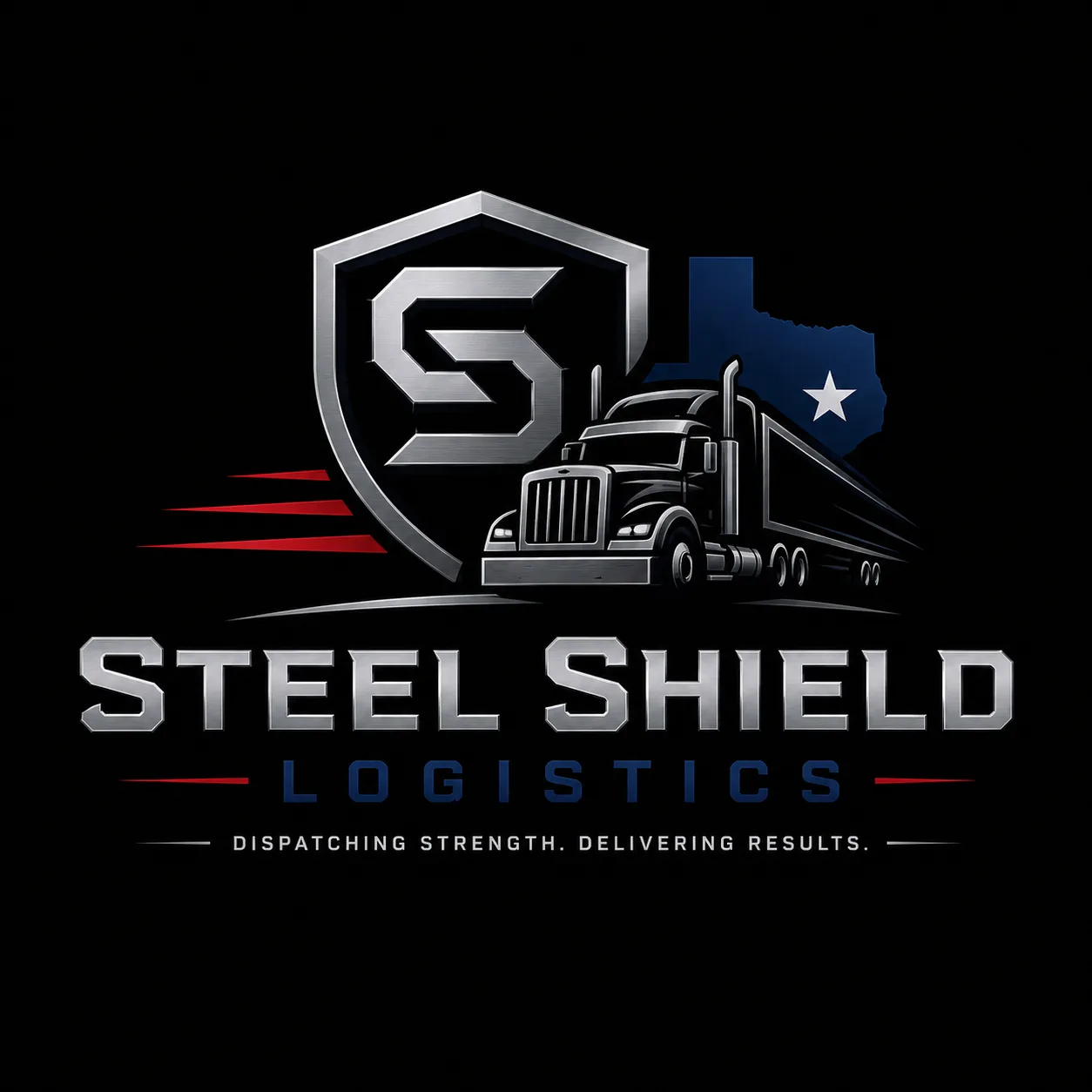 Steel Shield Logistics LLC emblem: steel shield, Texas, and freight